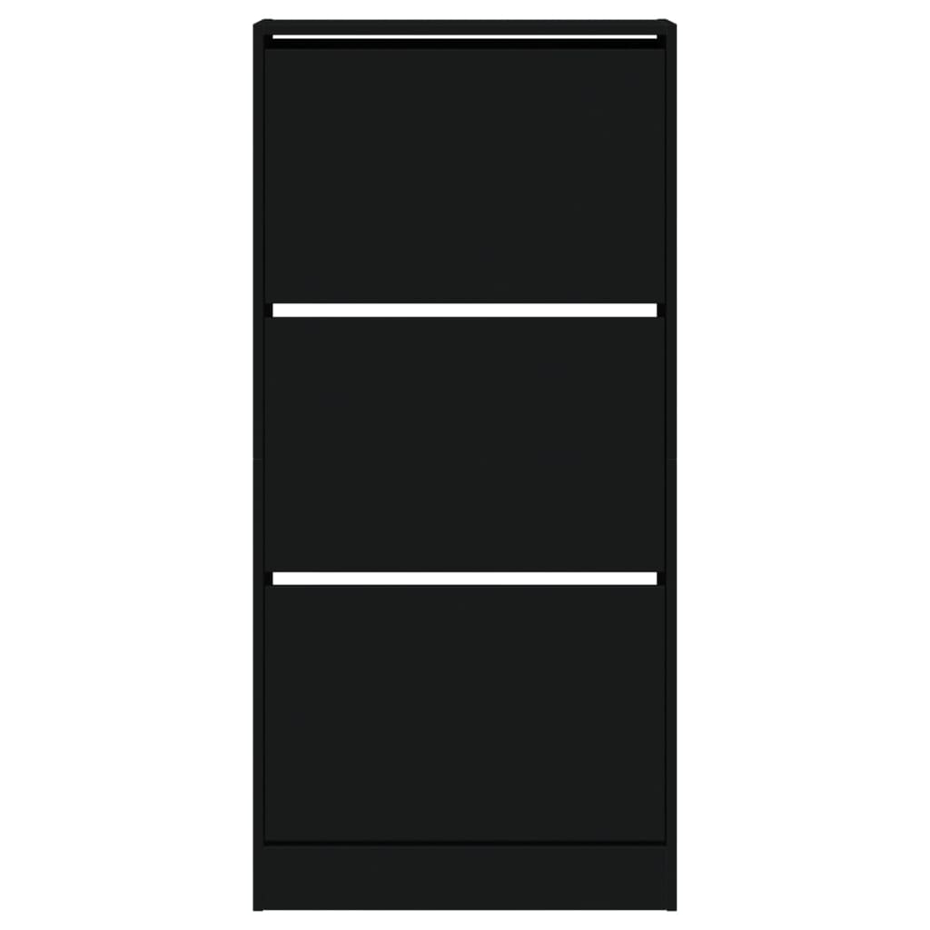 vidaXL Pantofar, negru, 60x21x125,5 cm, lemn compozit