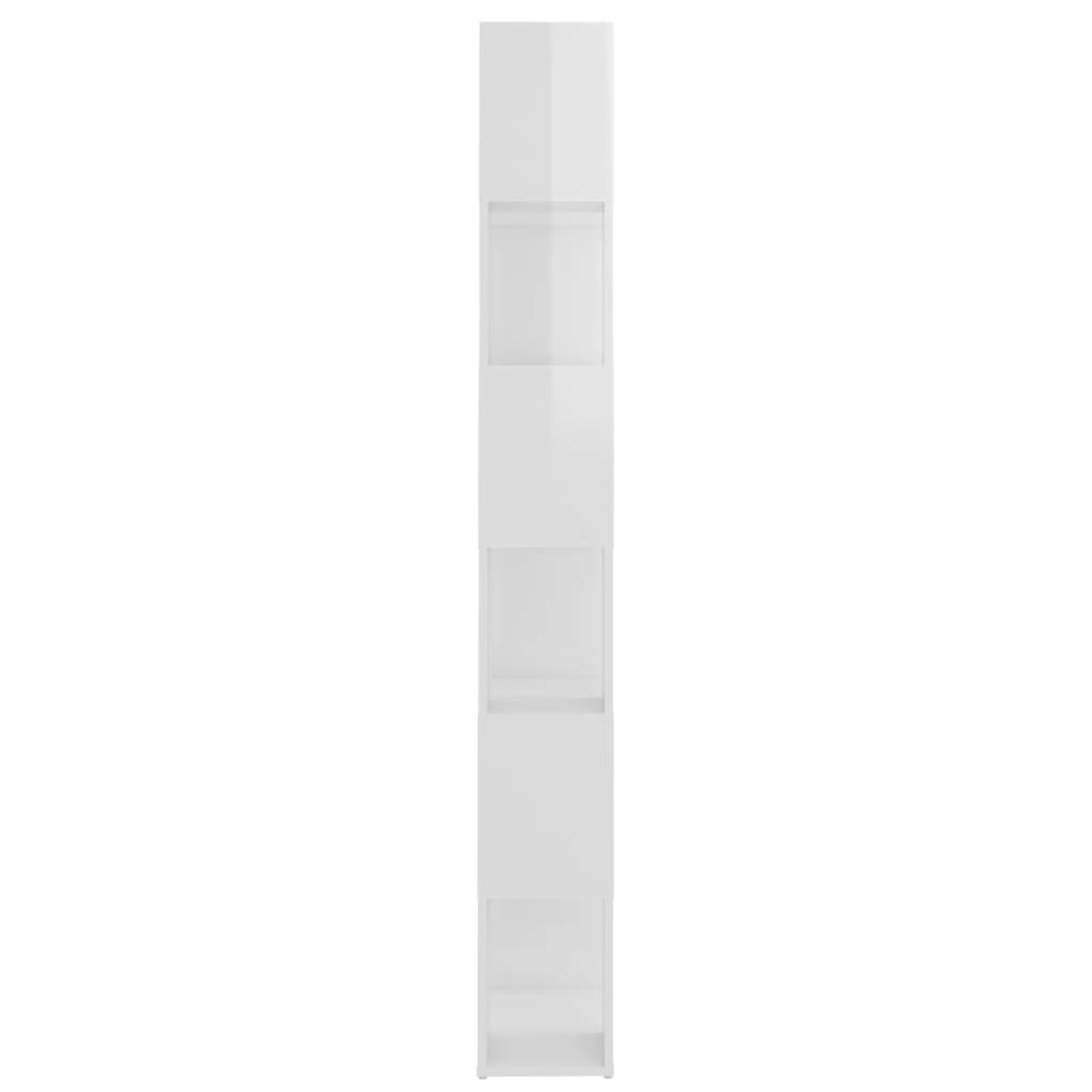vidaXL Bibliotecă/Separator cameră, alb extralucios, 60x24x186 cm