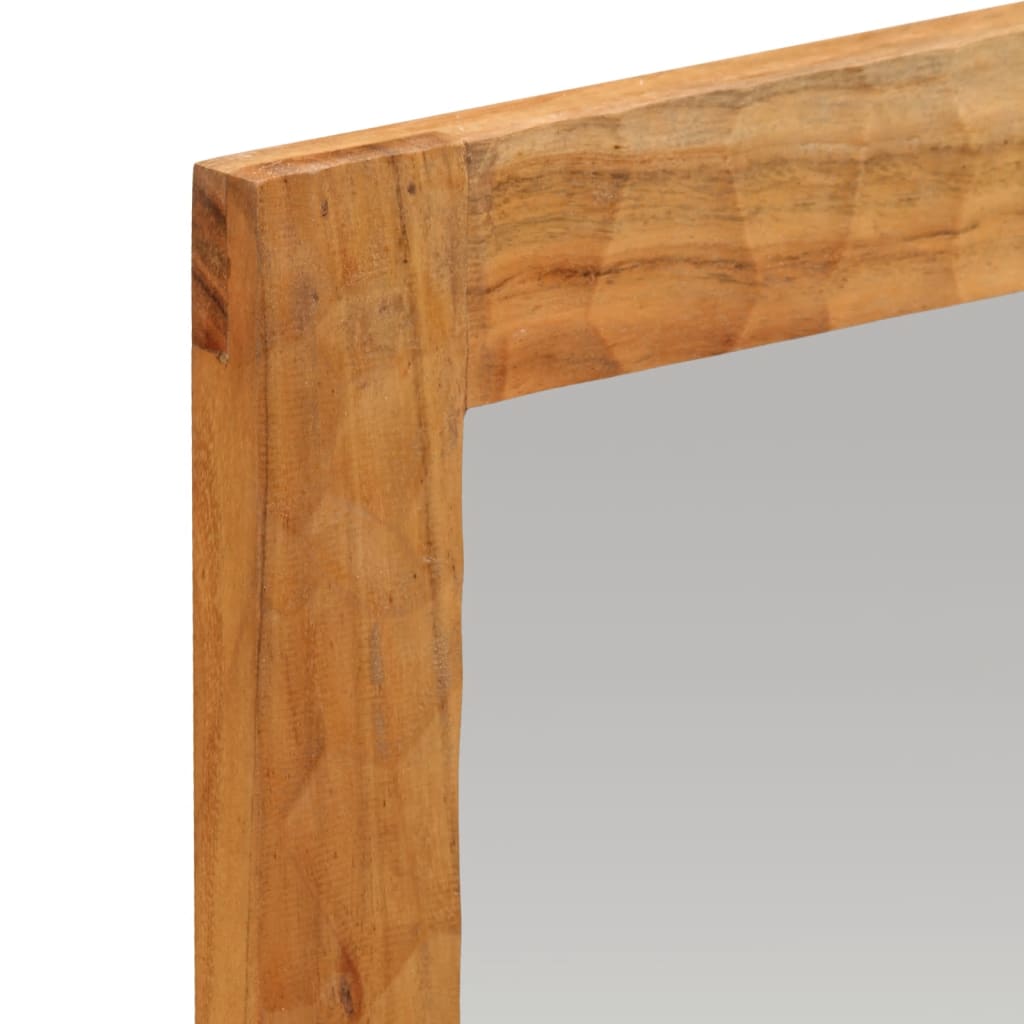 vidaXL Oglindă de baie, 50x70x2,5 cm, lemn masiv de acacia și sticlă