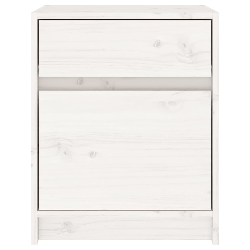 vidaXL Noptiere, 2 buc., alb, 40x31x50 cm, lemn masiv de pin