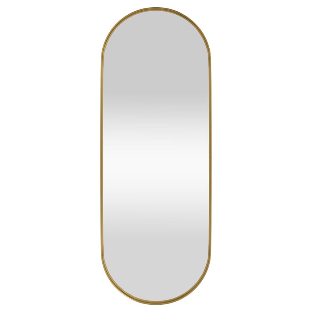 vidaXL Oglindă de perete, auriu, 15x40 cm, ovală