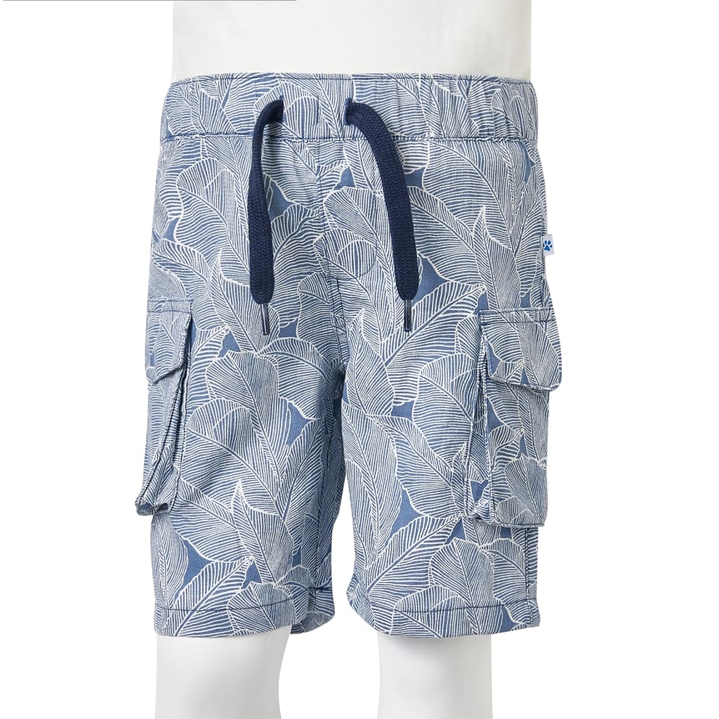 Pantaloni scurți pentru copii cu șnur, albastru închis, 92