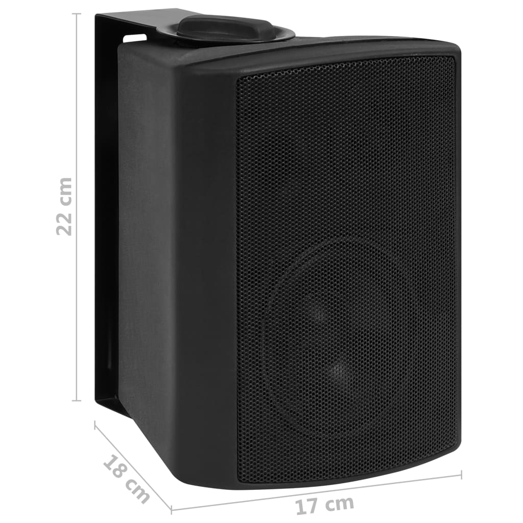 vidaXL Boxe stereo de perete, 2 buc., negru, 80 W, interior/exterior