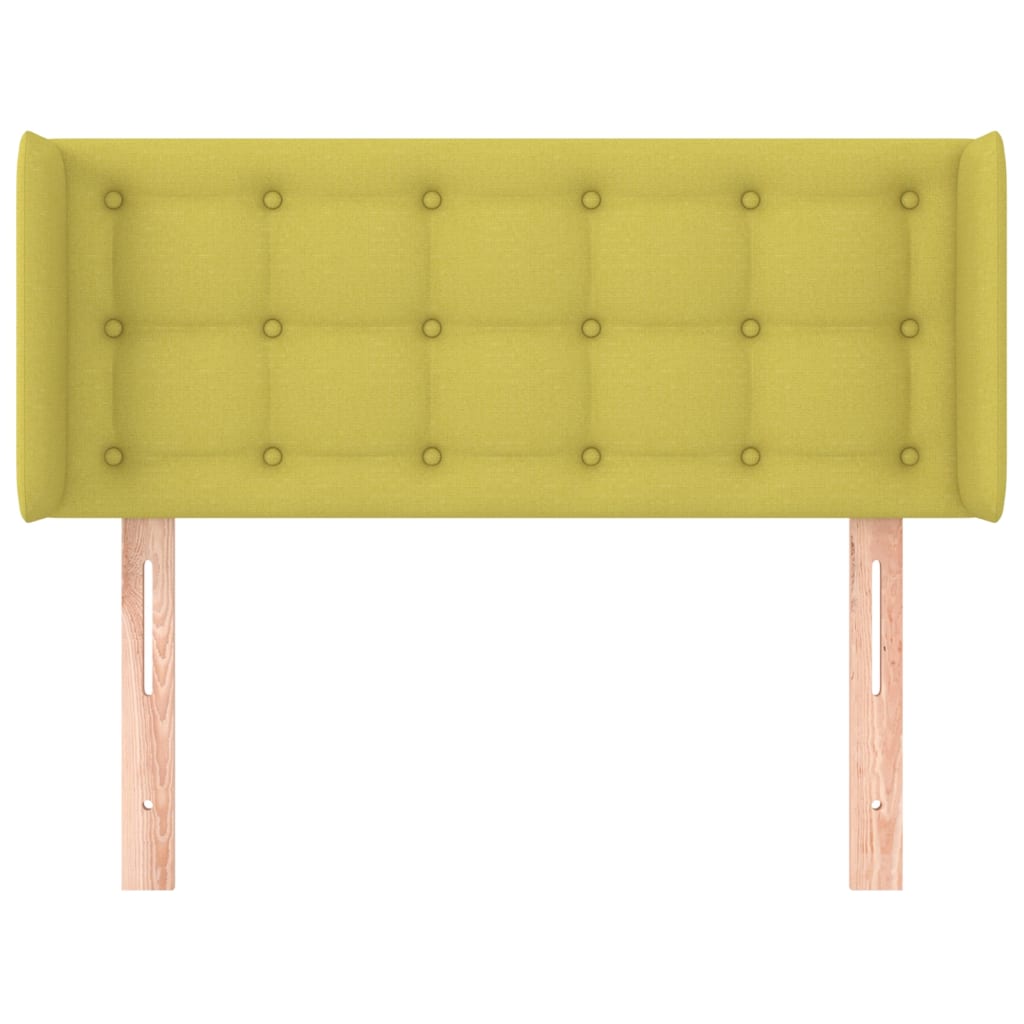 vidaXL Tăblie de pat cu aripioare verde 93x16x78/88 cm textil