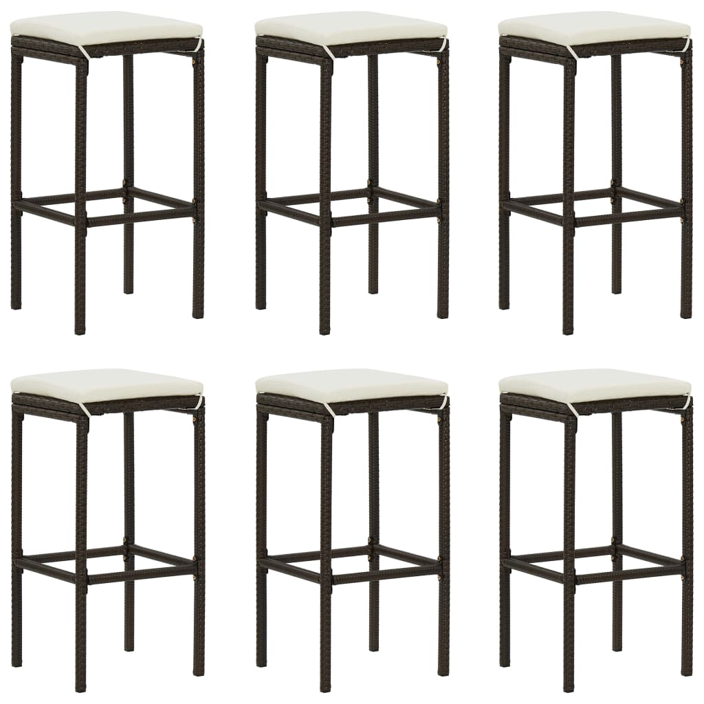vidaXL Set mobilier de bar de gradină cu perne , 7 piese , maro