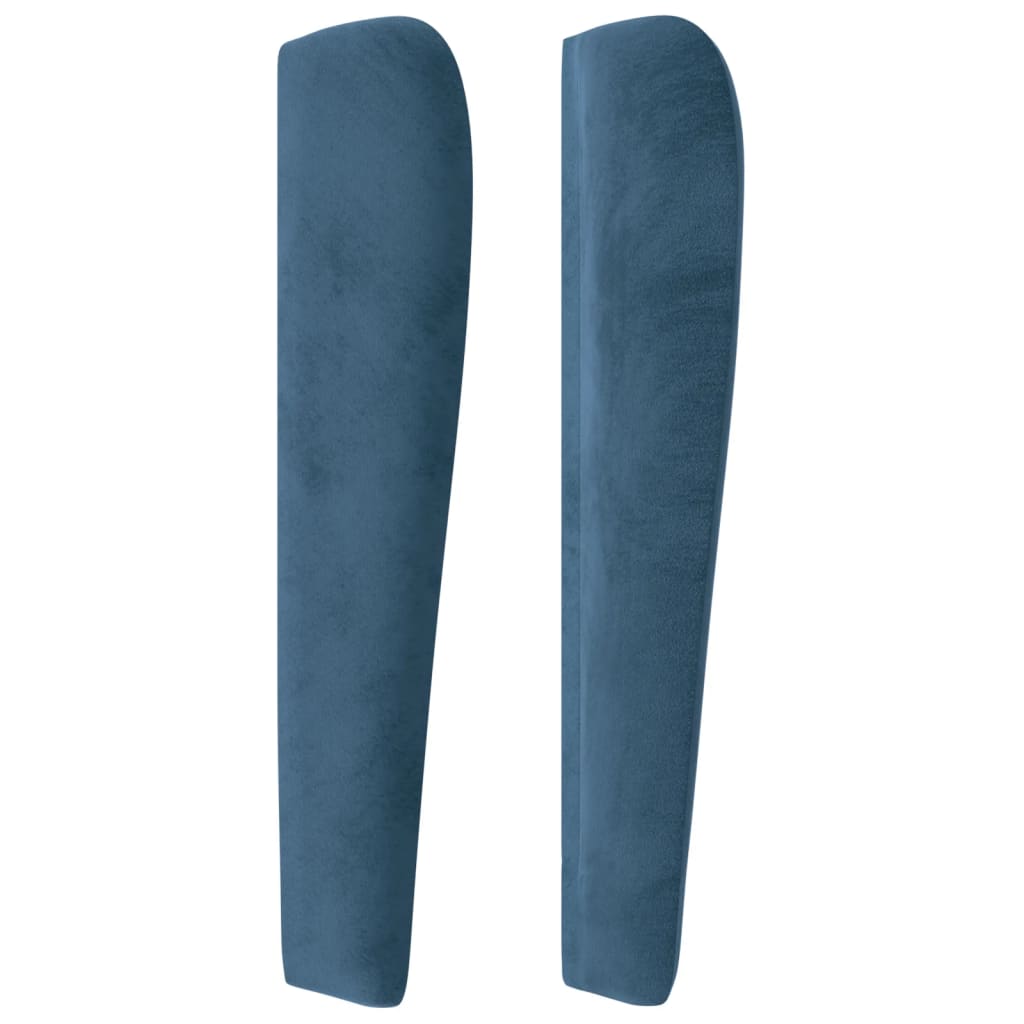 vidaXL Tăblie pat cu aripioare albastru închis 83x23x118/128cm catifea