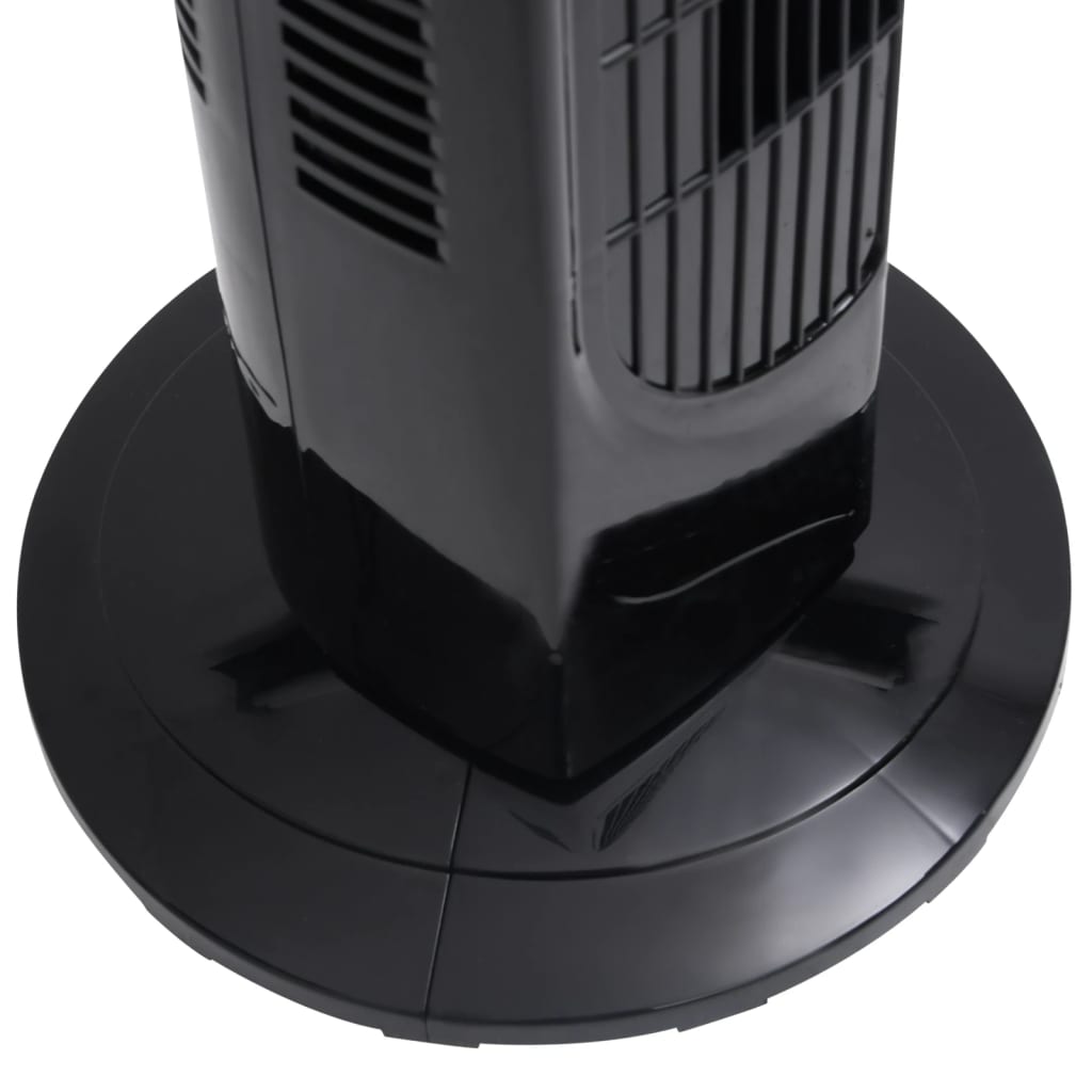 vidaXL Ventilator turn cu telecomandă și temporizator negru Φ24x80 cm