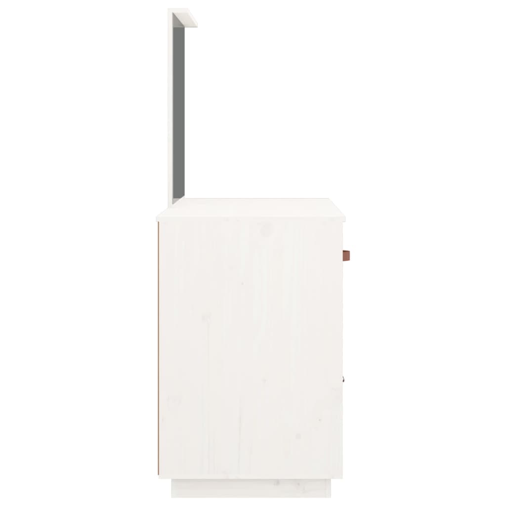 vidaXL Masă de toaletă, alb, 95x50x134 cm, lemn masiv de pin
