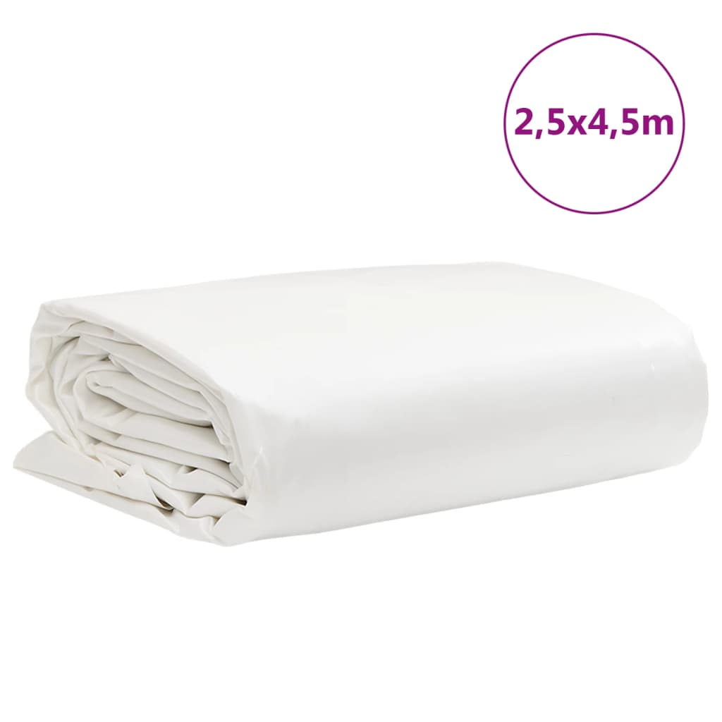 vidaXL Prelată, alb, 2,5x4,5 m, 650 g/m²