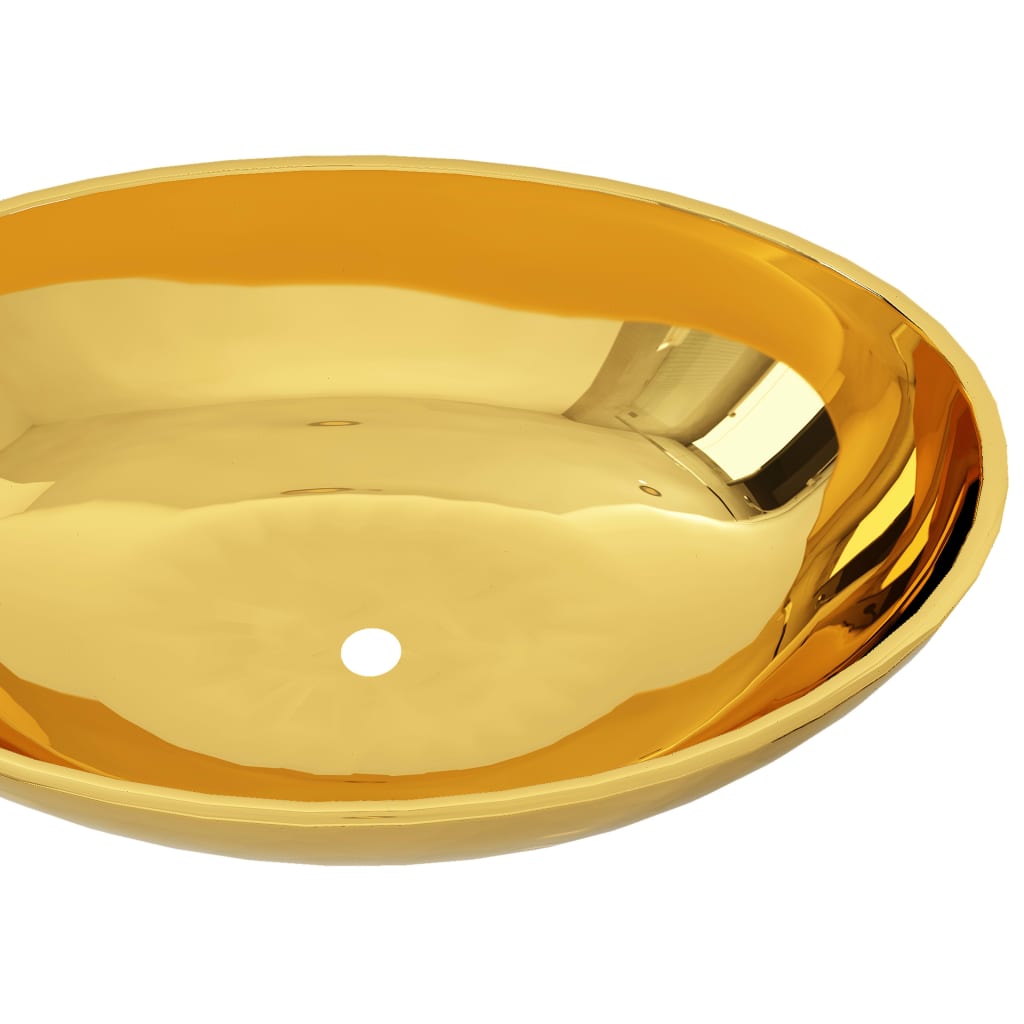 vidaXL Chiuvetă, auriu, 40x33x13,5 cm, ceramică