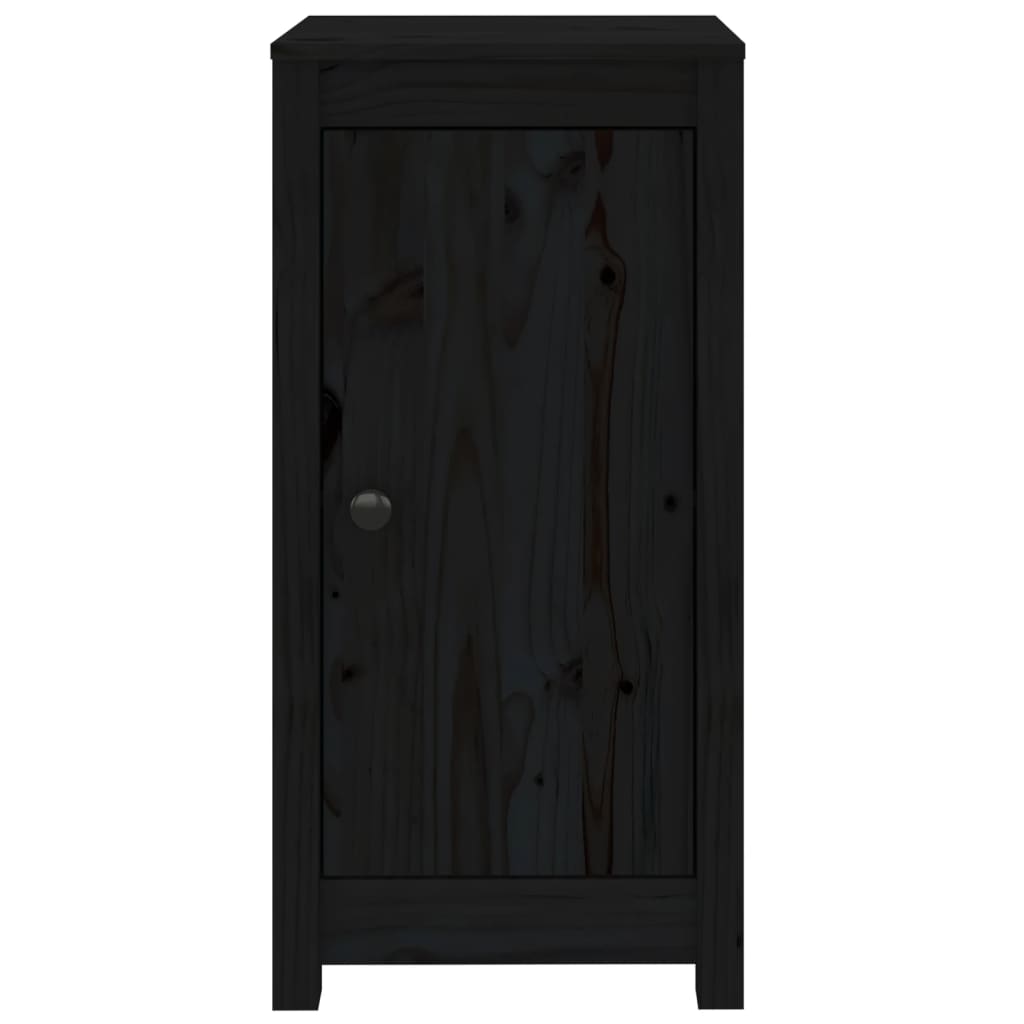 vidaXL Servantă, negru, 40x35x80 cm, lemn masiv de pin