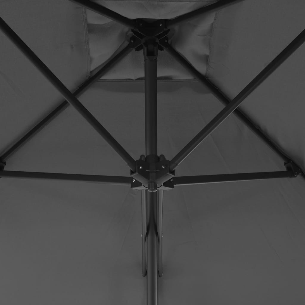 vidaXL Umbrelă soare de exterior, stâlp din oțel, antracit, 250x250 cm
