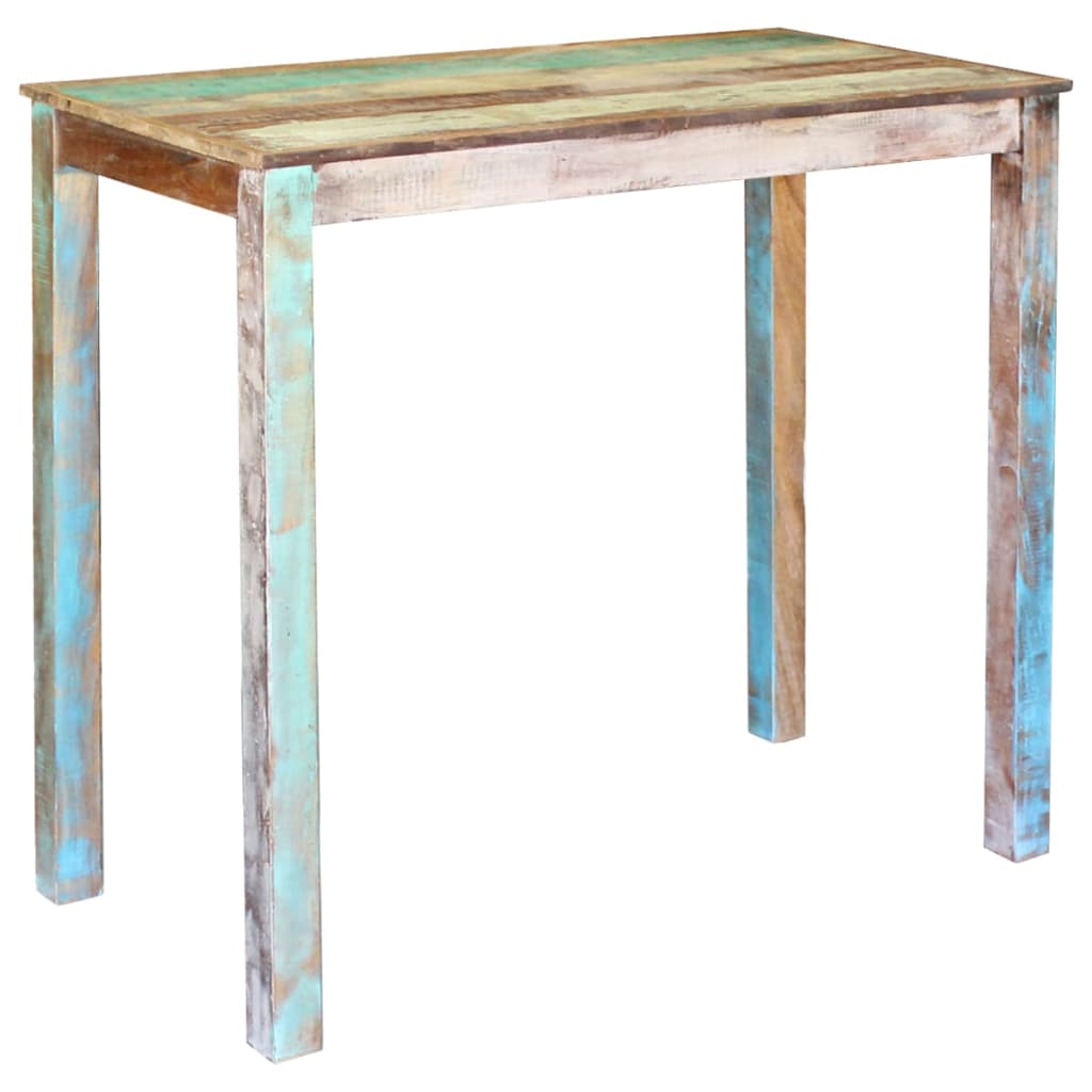 vidaXL Set mobilier bar, 5 piese lemn masiv reciclat și piele naturală