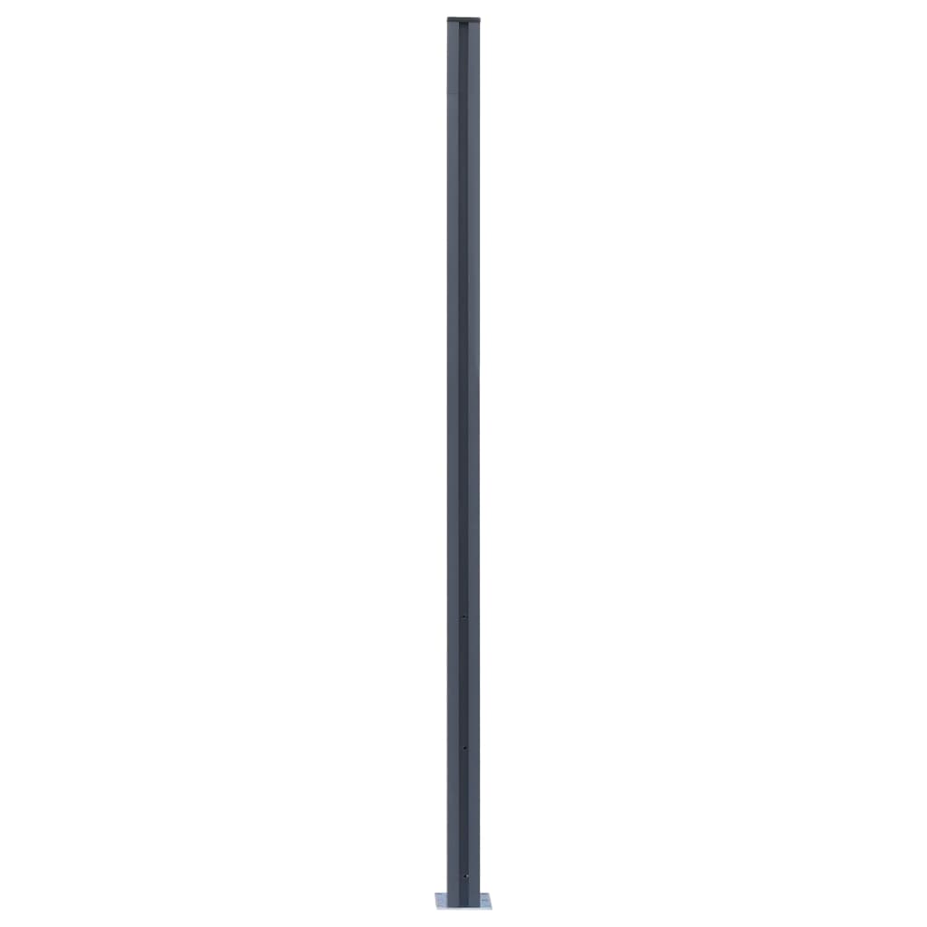 vidaXL Stâlpi de gard, 3 buc., gri închis, 185 cm, aluminiu