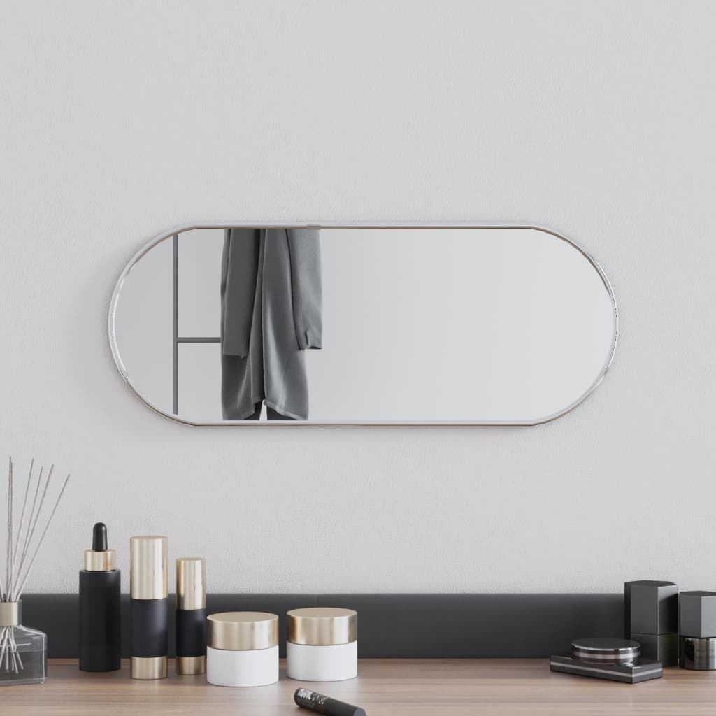 vidaXL Oglindă de perete, argintiu, 50x20 cm, ovală