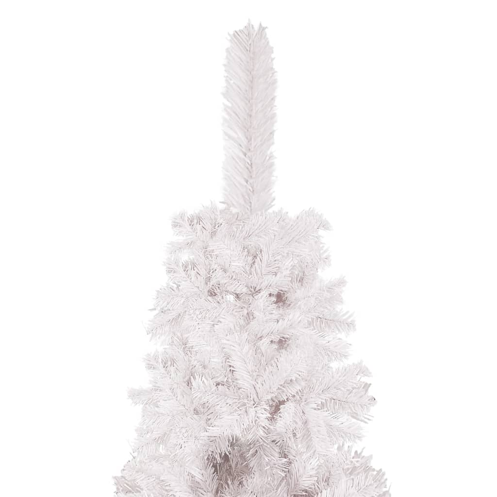 vidaXL Brad de Crăciun pre-iluminat slim, alb, 180 cm