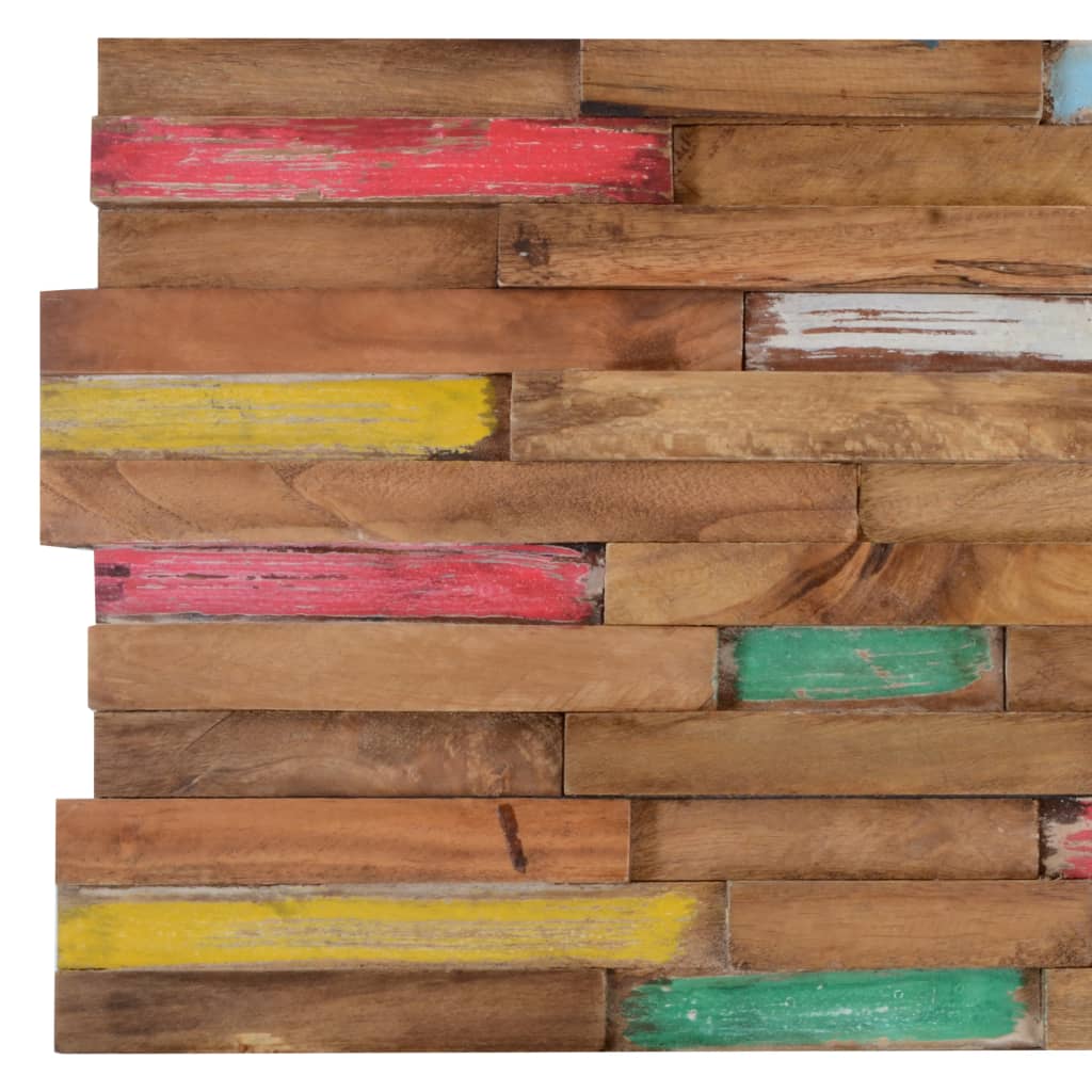 vidaXL Panouri placare pereți, 10 buc., 1,03 m², lemn masiv de tec