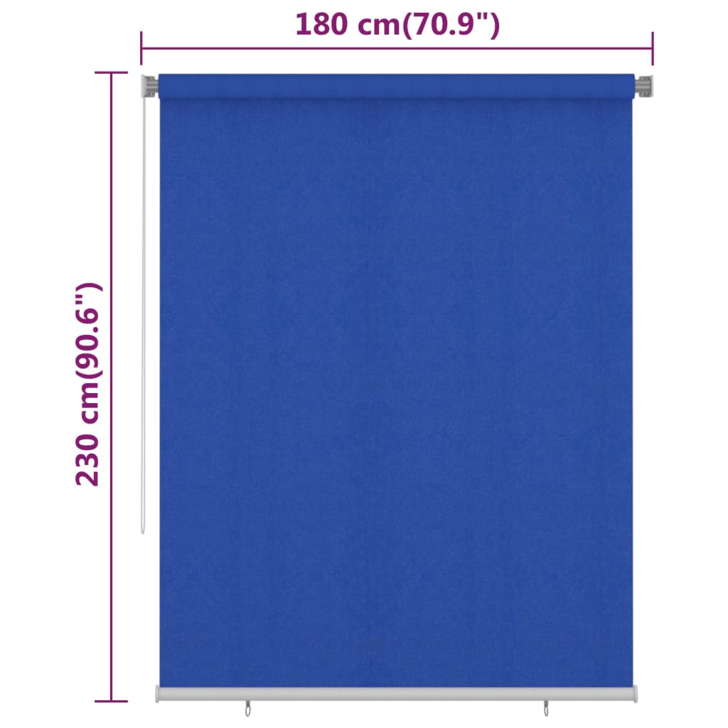 vidaXL Jaluzea tip rulou de exterior, albastru, 180x230 cm, HDPE