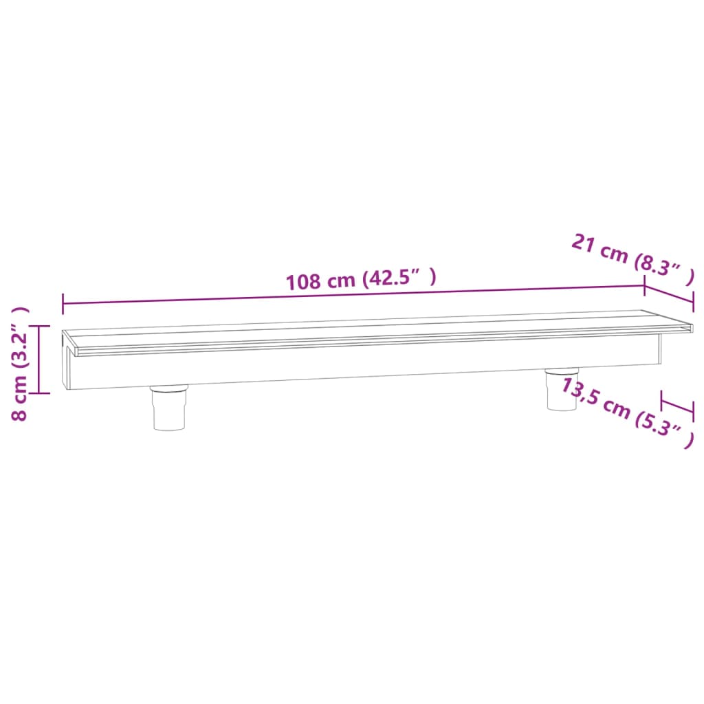 vidaXL Deversor de cascadă cu LED-uri RGB, acrilic, 108 cm