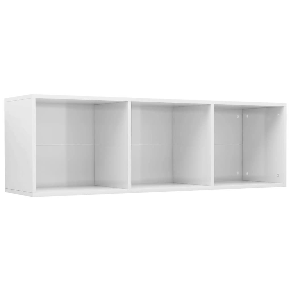 vidaXL Bibliotecă/Comodă TV, alb lucios, 36 x 30 x 114 cm, PAL