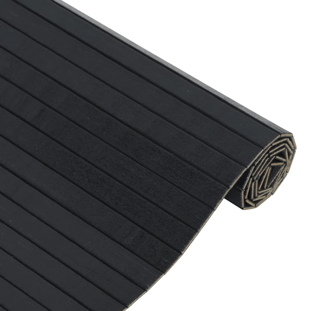 vidaXL Covor dreptunghiular, negru, 60x200 cm, bambus