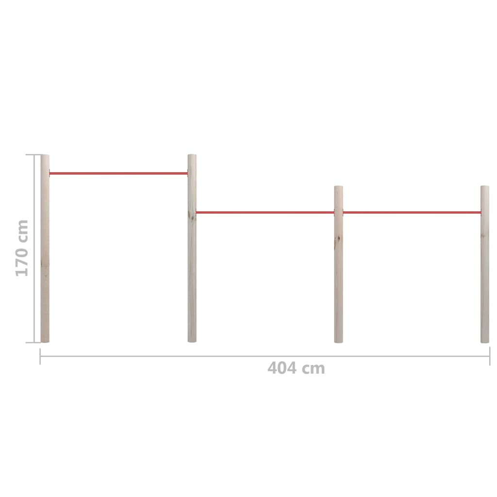 vidaXL Bară de gimnastică de grădină, 404x170 cm, lemn pin tratat&oțel