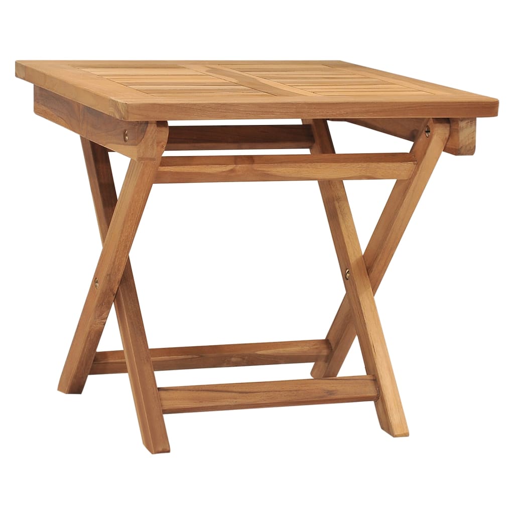 vidaXL Șezlong cu masă, lemn masiv de tec