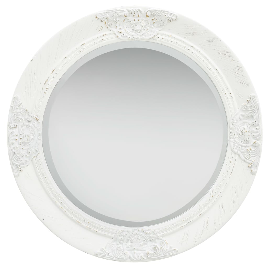 vidaXL Oglindă de perete în stil baroc, alb, 50 cm
