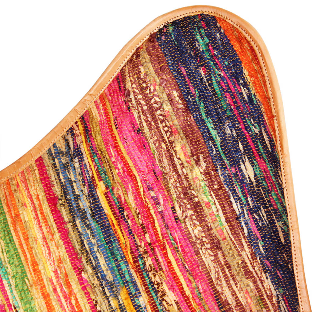 vidaXL Scaun fluture, multicolor, țesătură Chindi