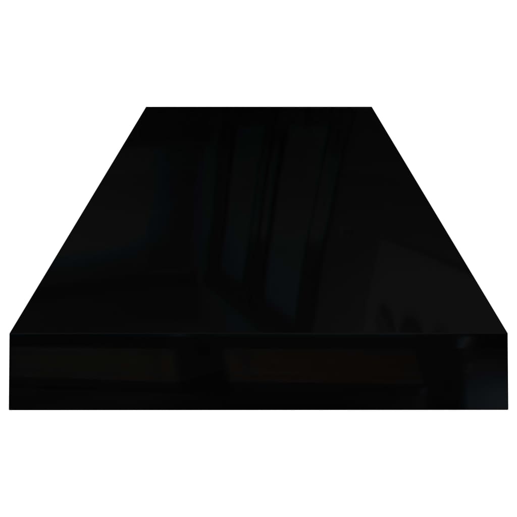 vidaXL Rafturi de perete 2 buc., negru extralucios, 80x23,5x3,8 cm MDF