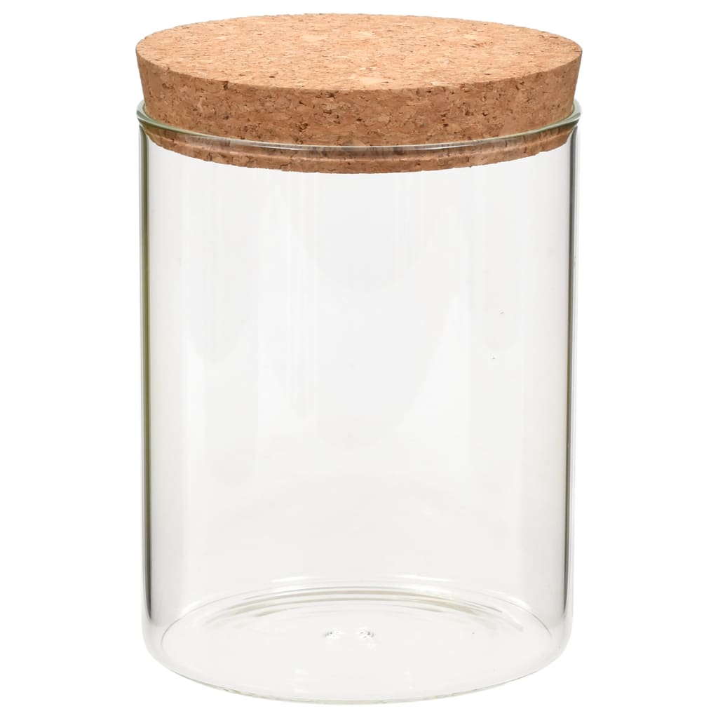 vidaXL Borcane din sticlă depozitare, capac de plută, 6 buc., 650 ml