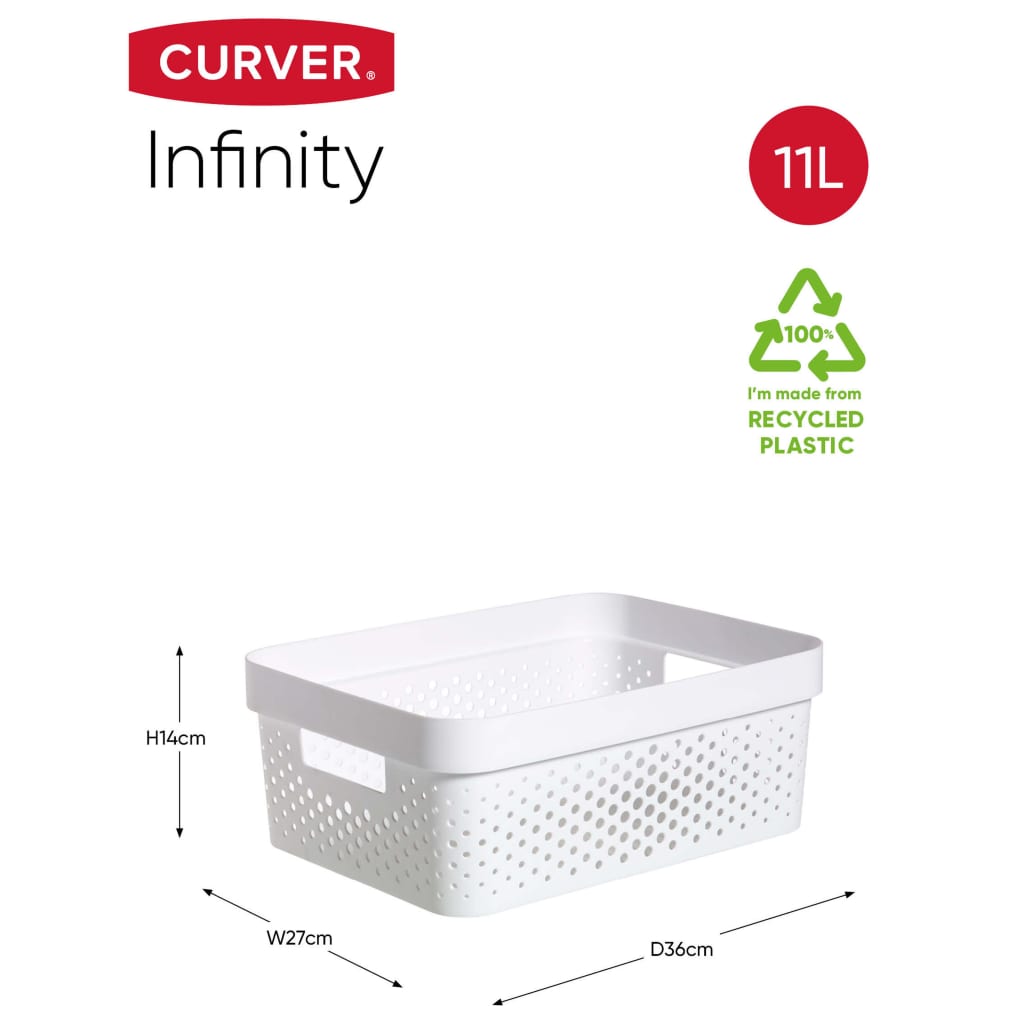 Curver Set cutii depozitare Infinity, 4 buc., alb, cu capac, 11L+17L