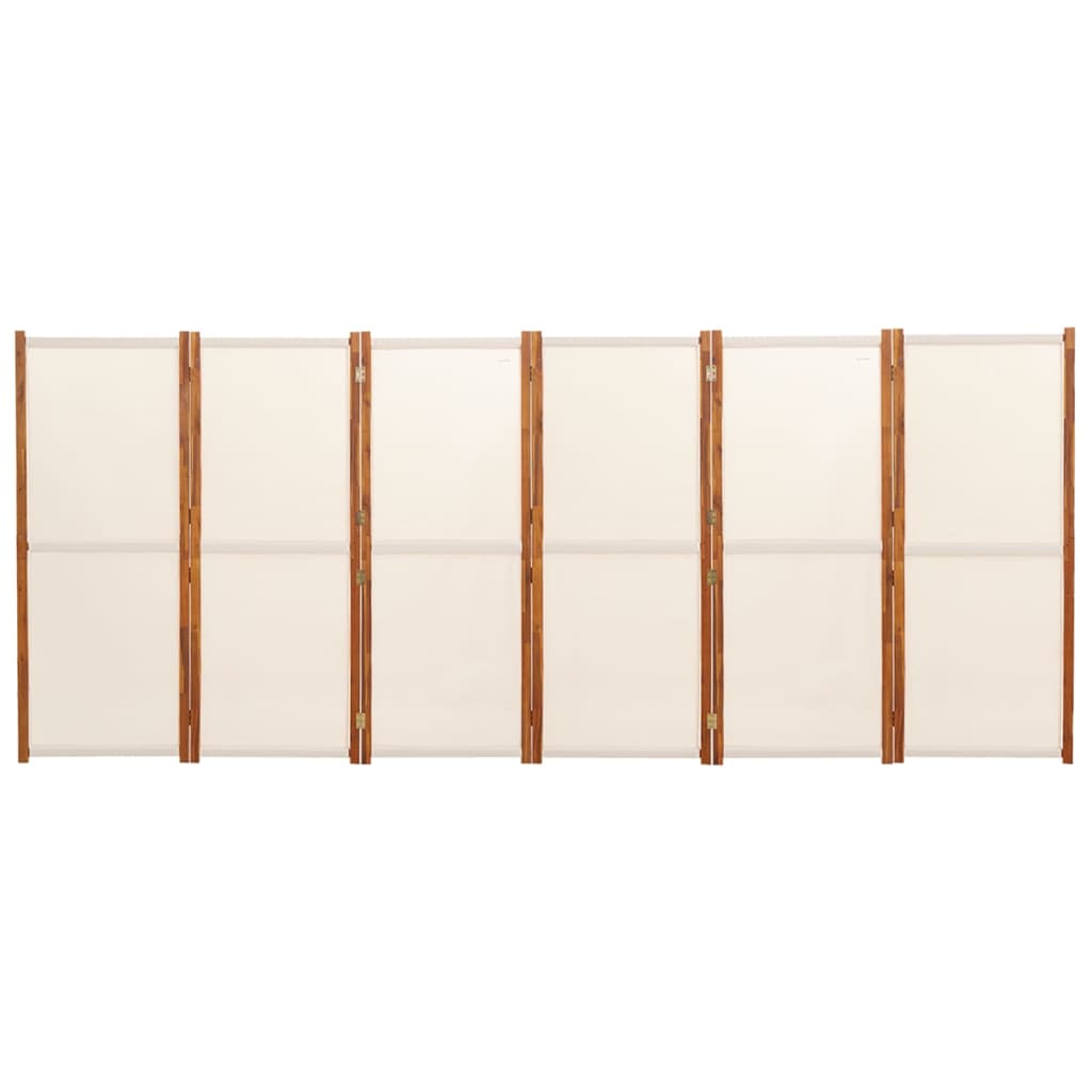 vidaXL Paravan de cameră cu 6 panouri, alb crem, 420x180 cm