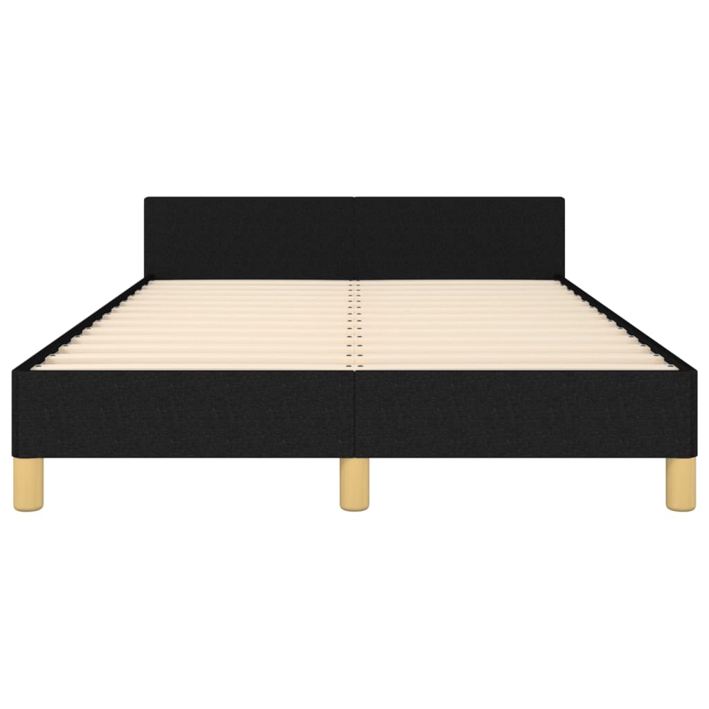 vidaXL Cadru de pat cu tăblie, negru, 120x190 cm, material textil