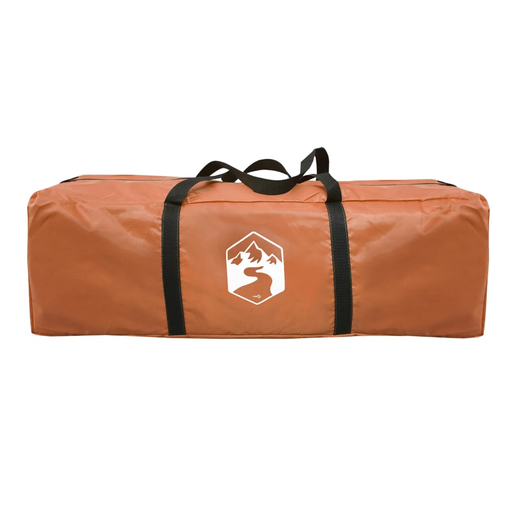 vidaXL Cort de camping tipi 7 persoane, gri/portocaliu, impermeabil