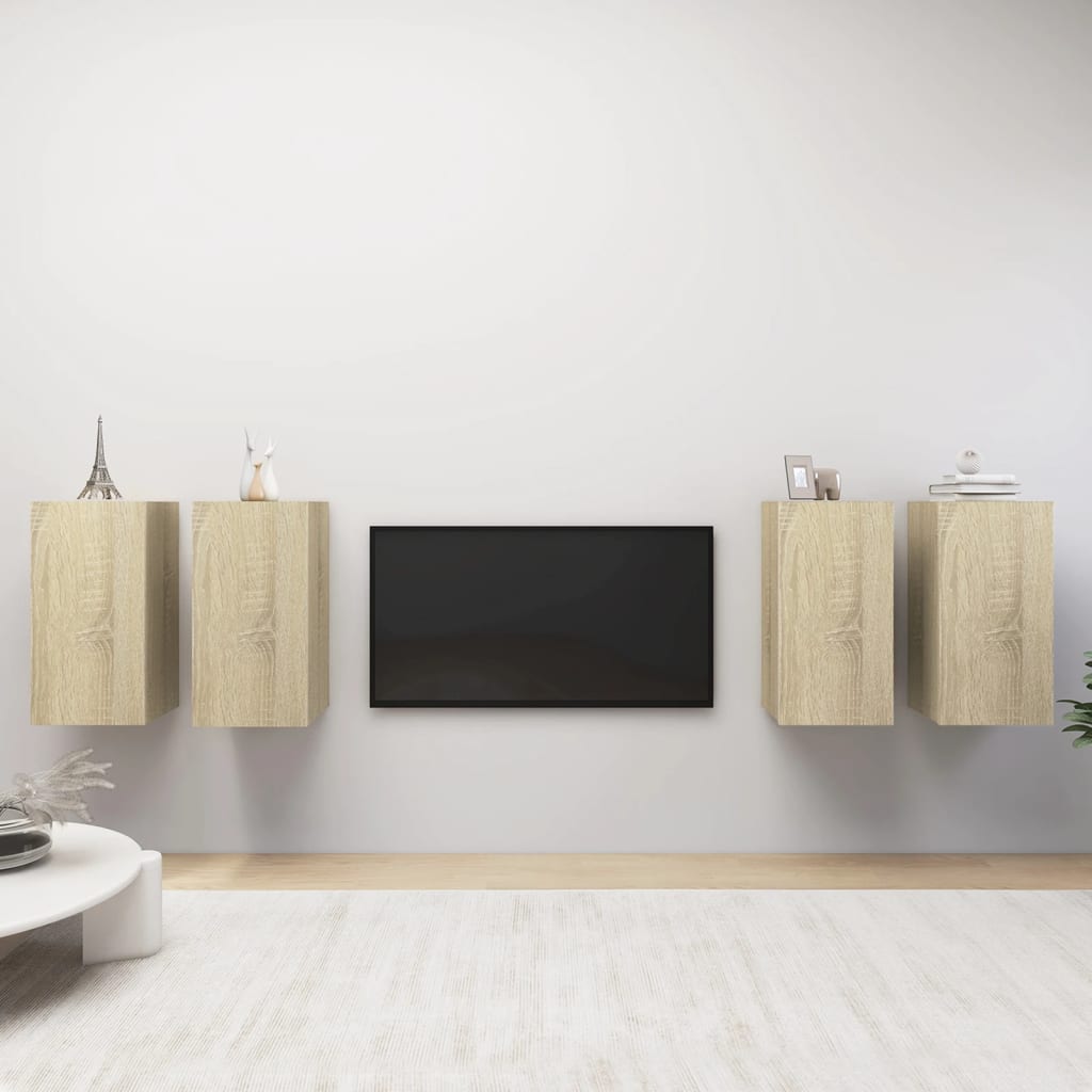 vidaXL Dulapuri TV, 4 buc. stejar Sonoma 30,5x30x60 cm, lemn prelucrat