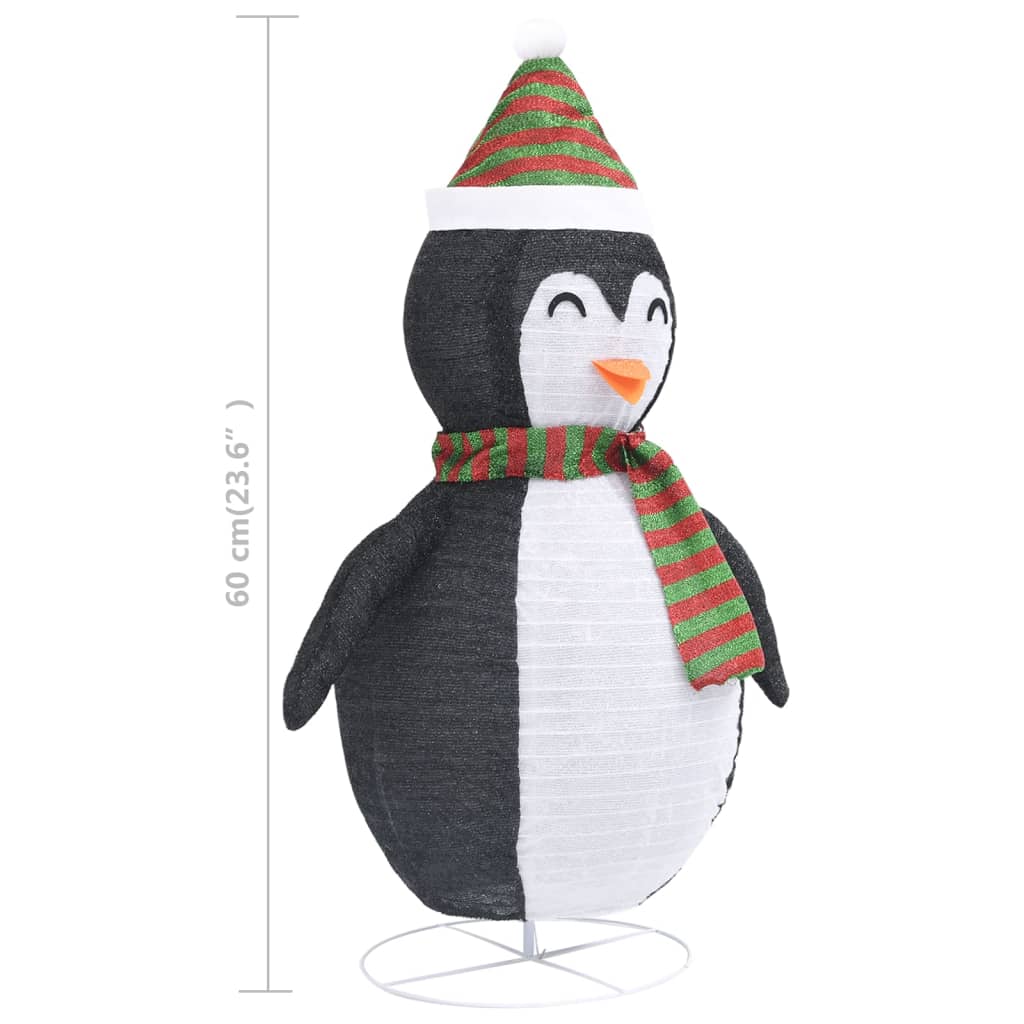 vidaXL Figurină pinguin decorativă de Crăciun, LED, 60 cm țesătură lux