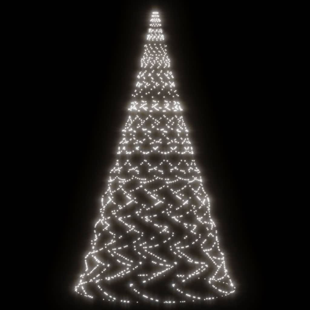 vidaXL Brad de Crăciun pe catarg, 3000 LED-uri, alb rece, 800 cm