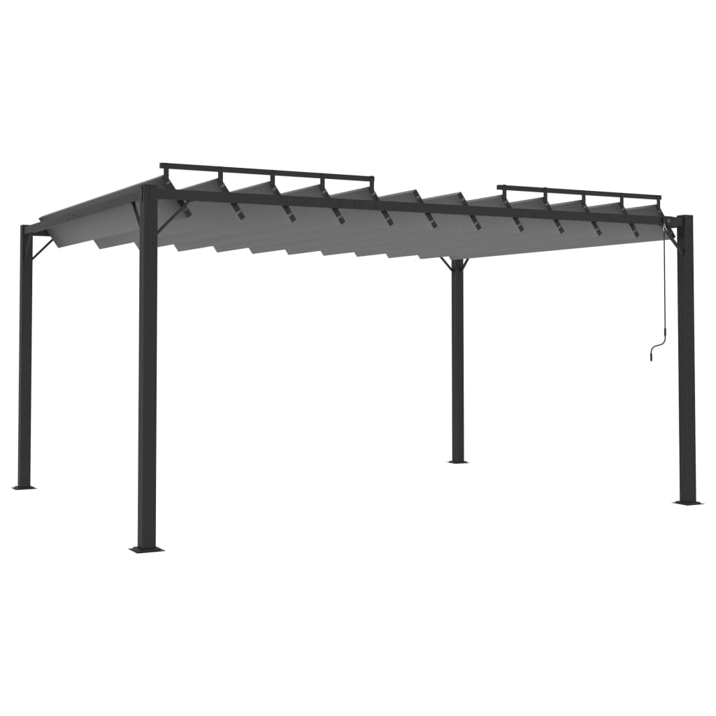 vidaXL Pavilion cu acoperiș jaluzea antracit 3x4 m țesătură&aluminiu