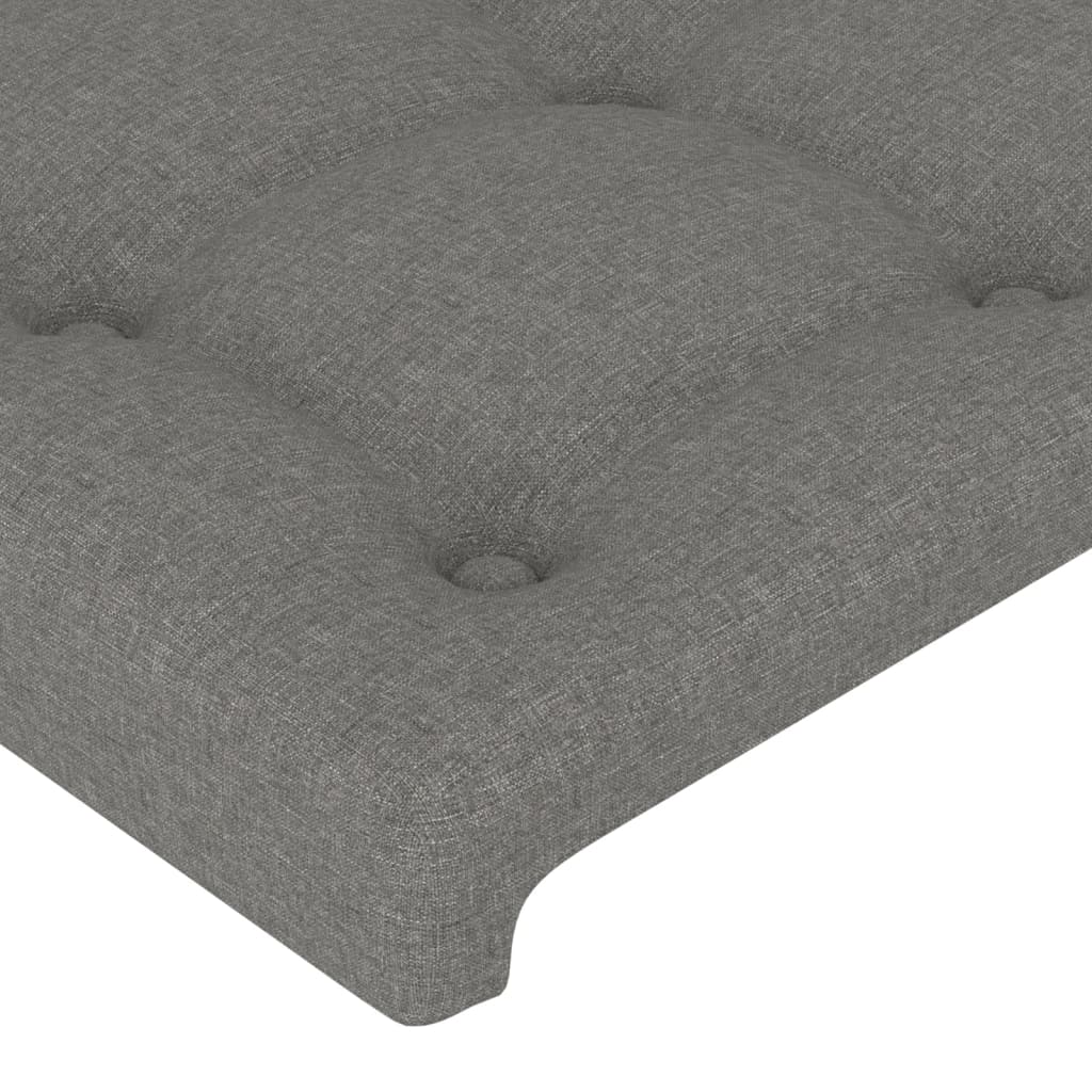vidaXL Tăblie de pat cu aripioare gri închis 163x16x118/128 cm textil