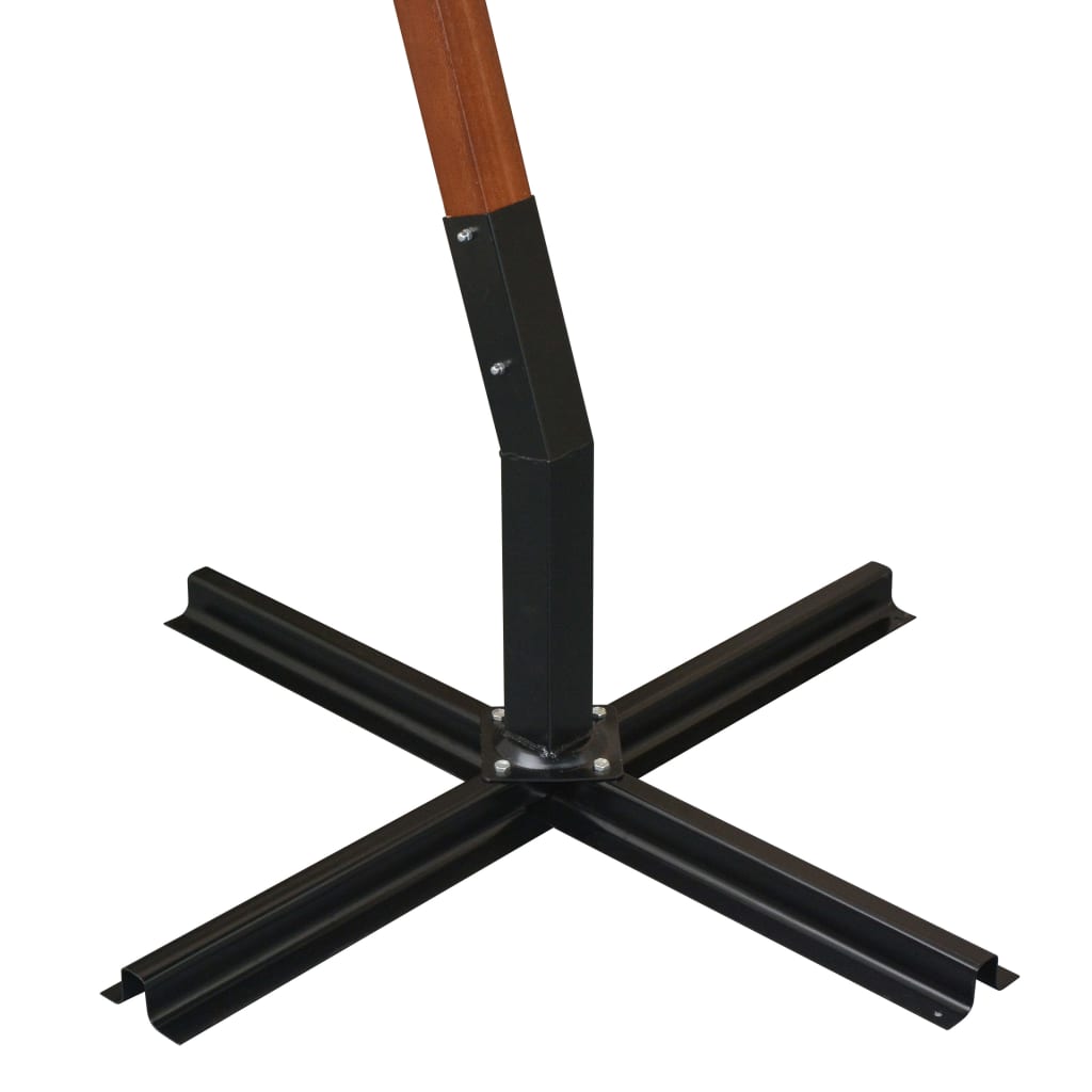 vidaXL Umbrelă suspendată cu stâlp, negru, 3x3 m, lemn masiv de brad