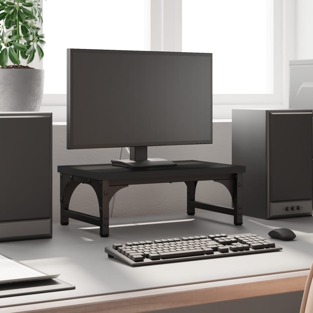 vidaXL Suport pentru monitor, negru, 37x23x14 cm, lemn compozit