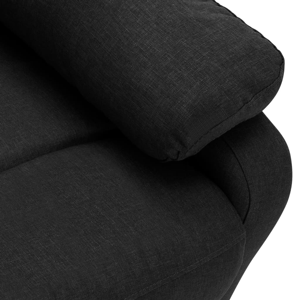 vidaXL Canapea rabatabilă cu 2 locuri, negru, material textil