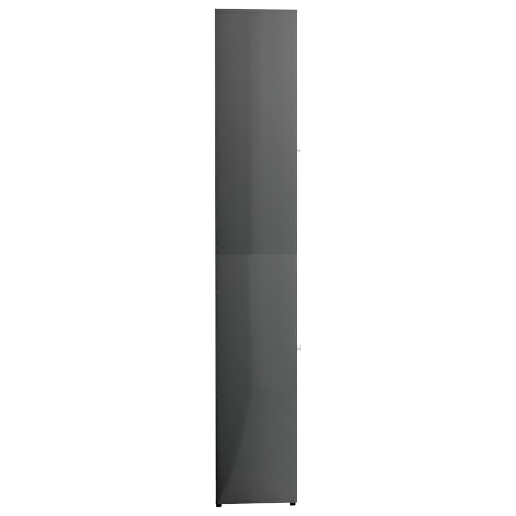 vidaXL Dulap de baie, gri extralucios, 30x30x183,5 cm, PAL