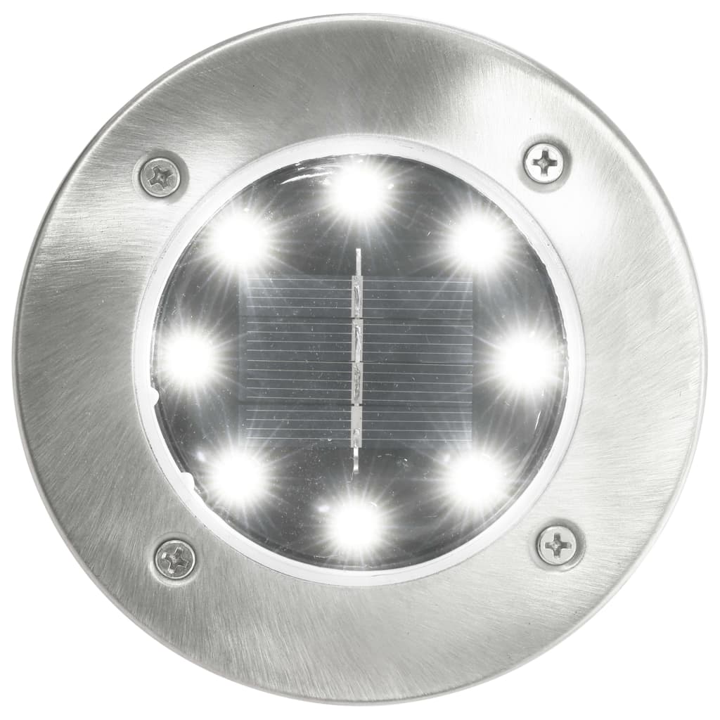 vidaXL Lămpi solare pentru sol, 8 buc., cu LED-uri, lumină albă