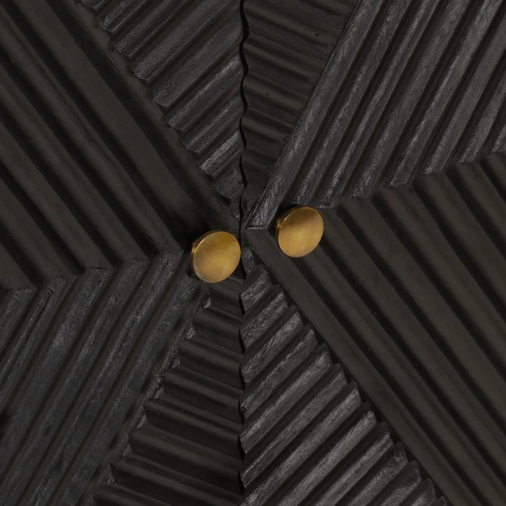 vidaXL Dulap, negru, 55x30x76 cm, lemn masiv de mango și fier