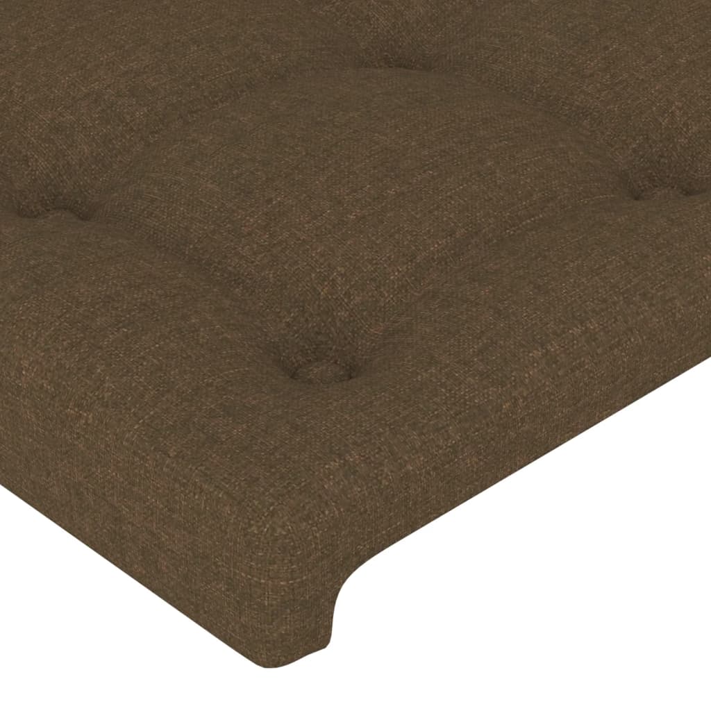 vidaXL Tăblie de pat cu aripioare maro închis 83x23x78/88 cm textil