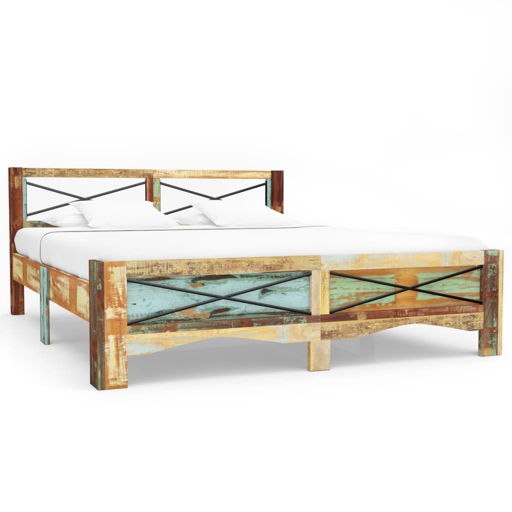 vidaXL Cadru de pat, 180 x 200 cm, lemn masiv reciclat
