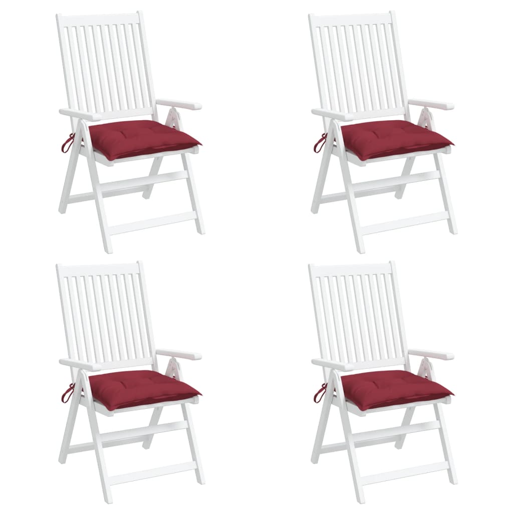 vidaXL Perne de scaun, 4 buc., vin roșu, 50x50x7 cm, textil oxford