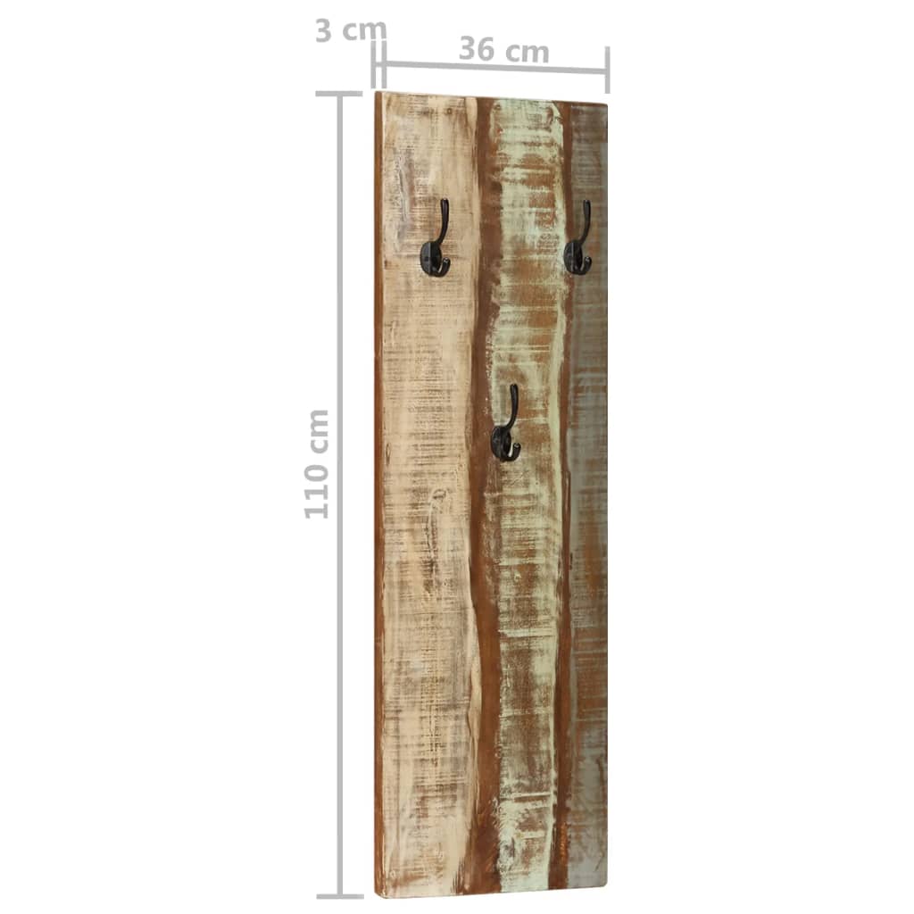 vidaXL Cuier de haine de perete 2 buc. 36x3x110 cm lemn masiv reciclat